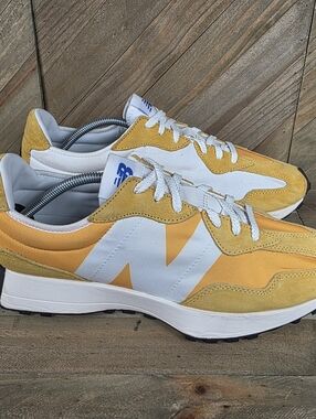 New Balance 327 Aspen Mens Athletic Sneakers Size 12 D Yellow White MS327LI1